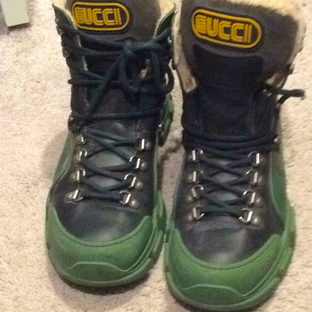 GUCCI x Shea Calfskin Suede Chunky Hiker boots